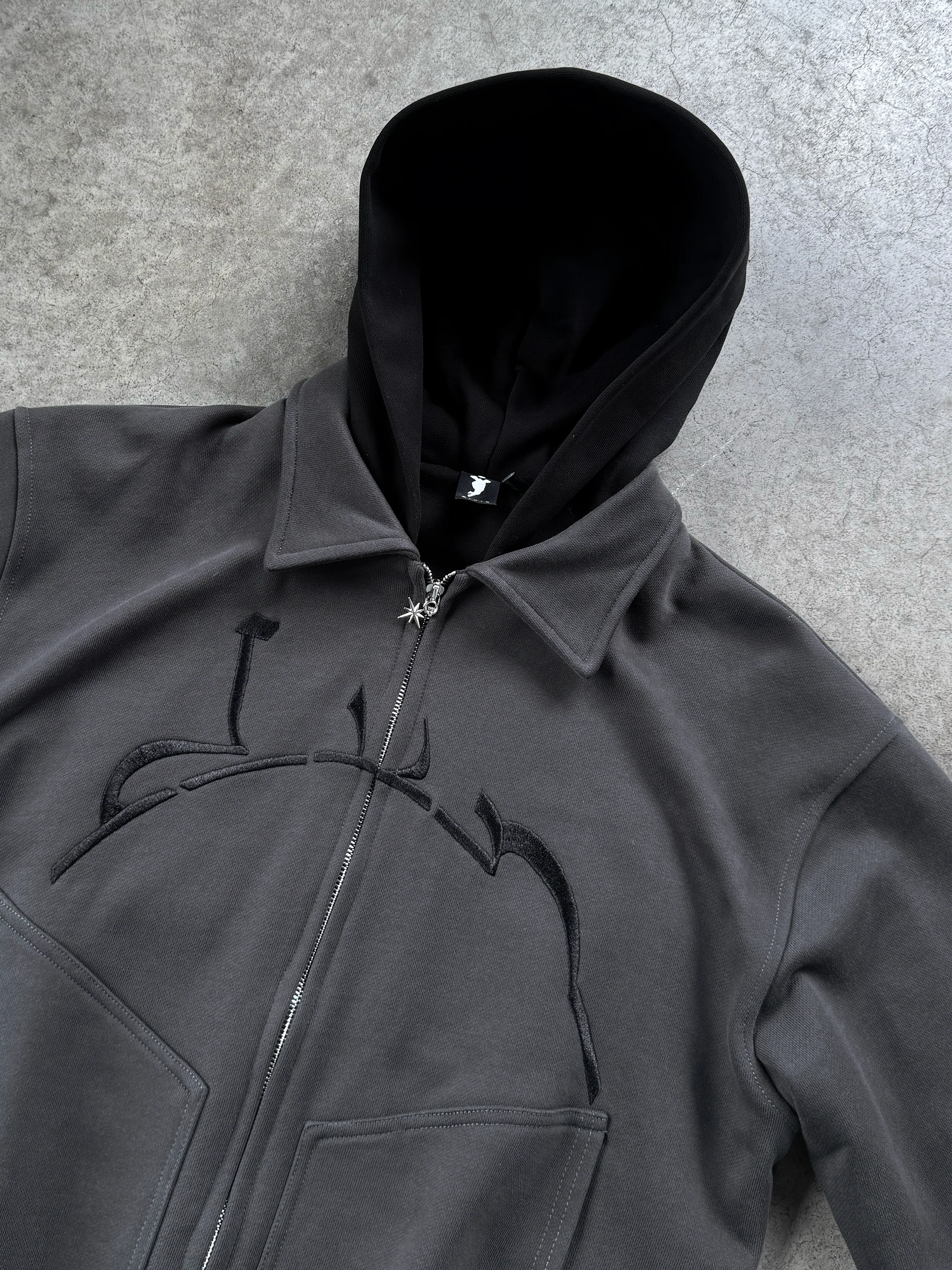 DARK HOODED ZIP JACKET - Image 4