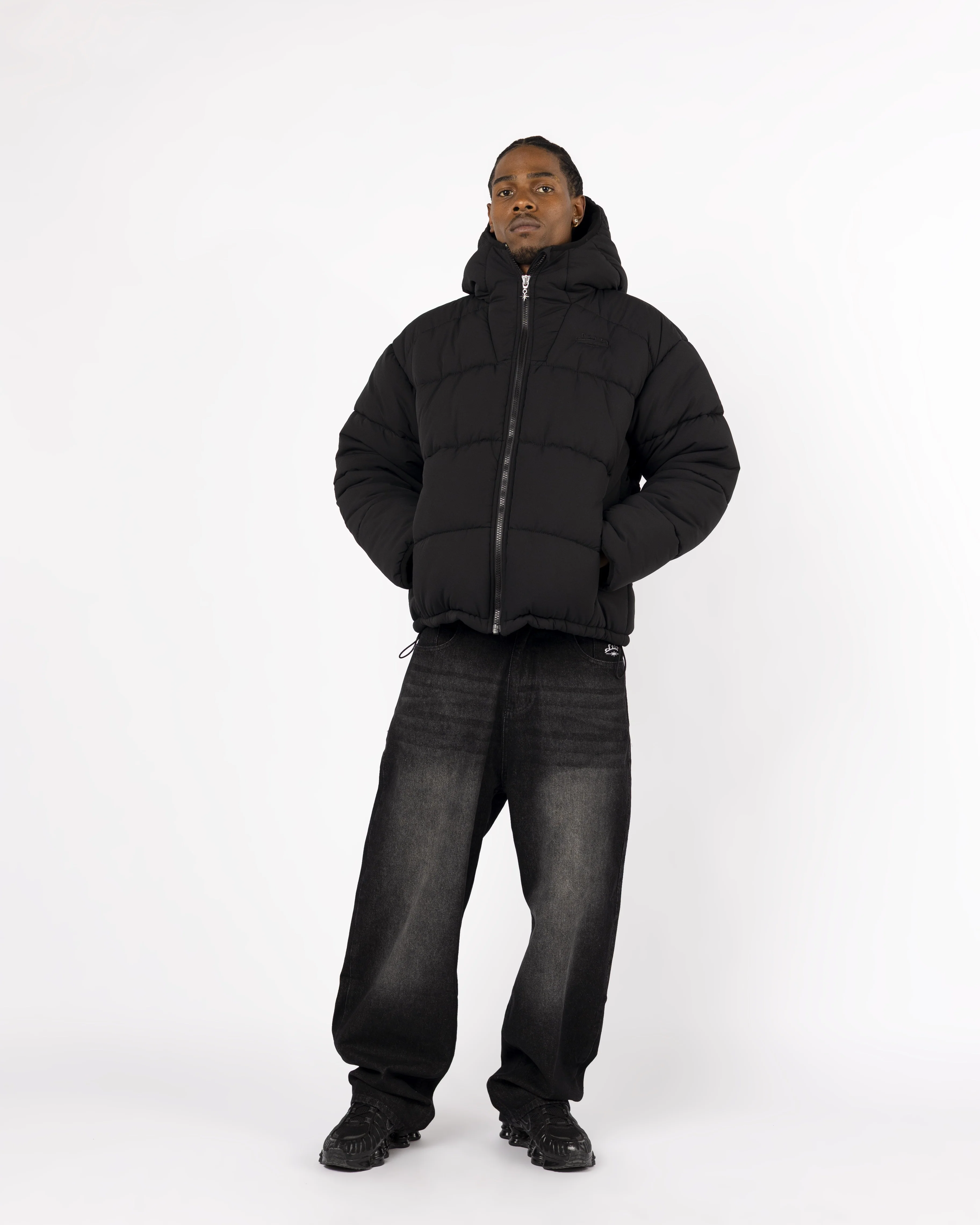 BLACK PUFFER JACKET - Image 3