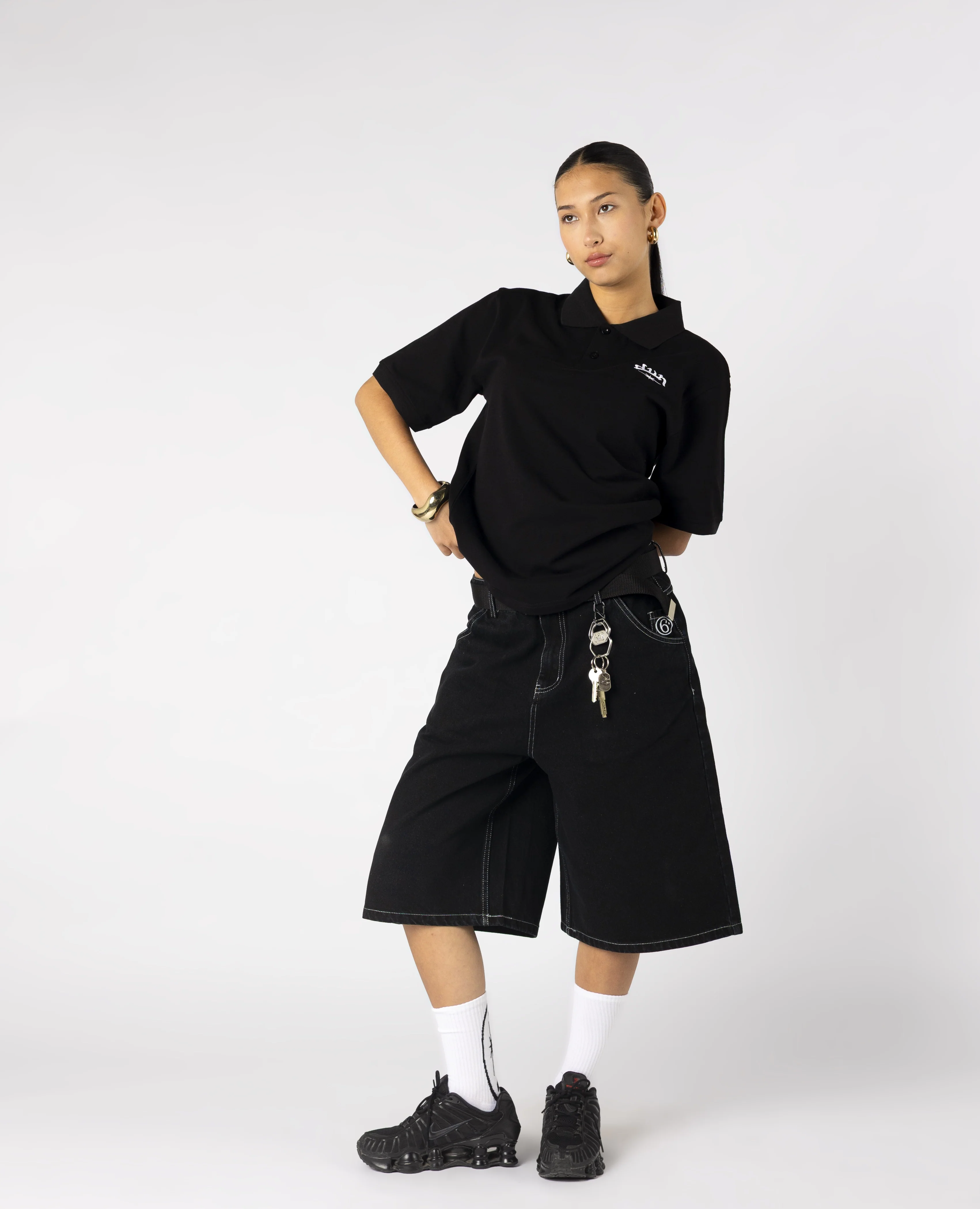 BLACK SIX DENIM JORTS - Image 6