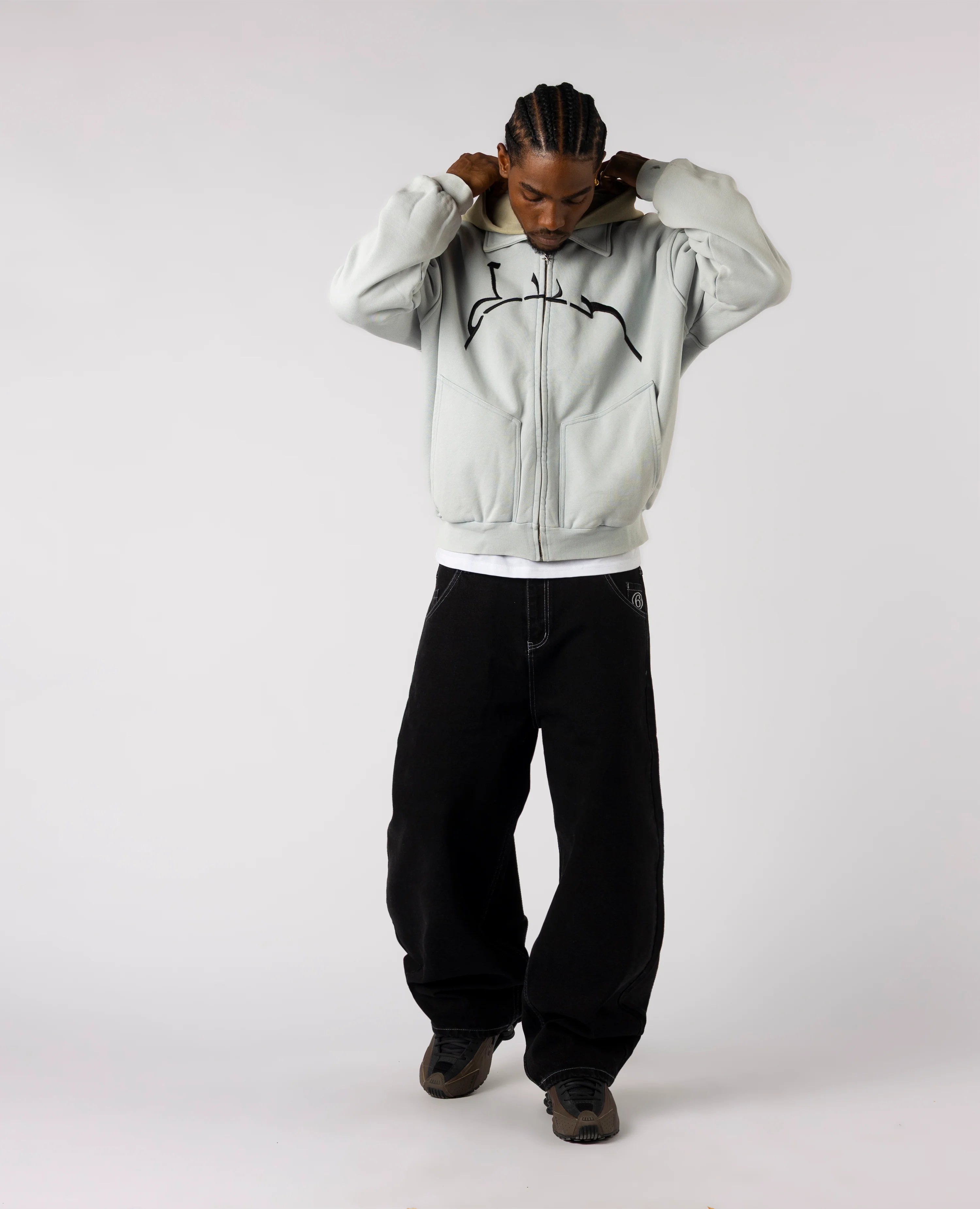 ARCHIVE-BLUE HOODED ZIP JACKET - Image 2