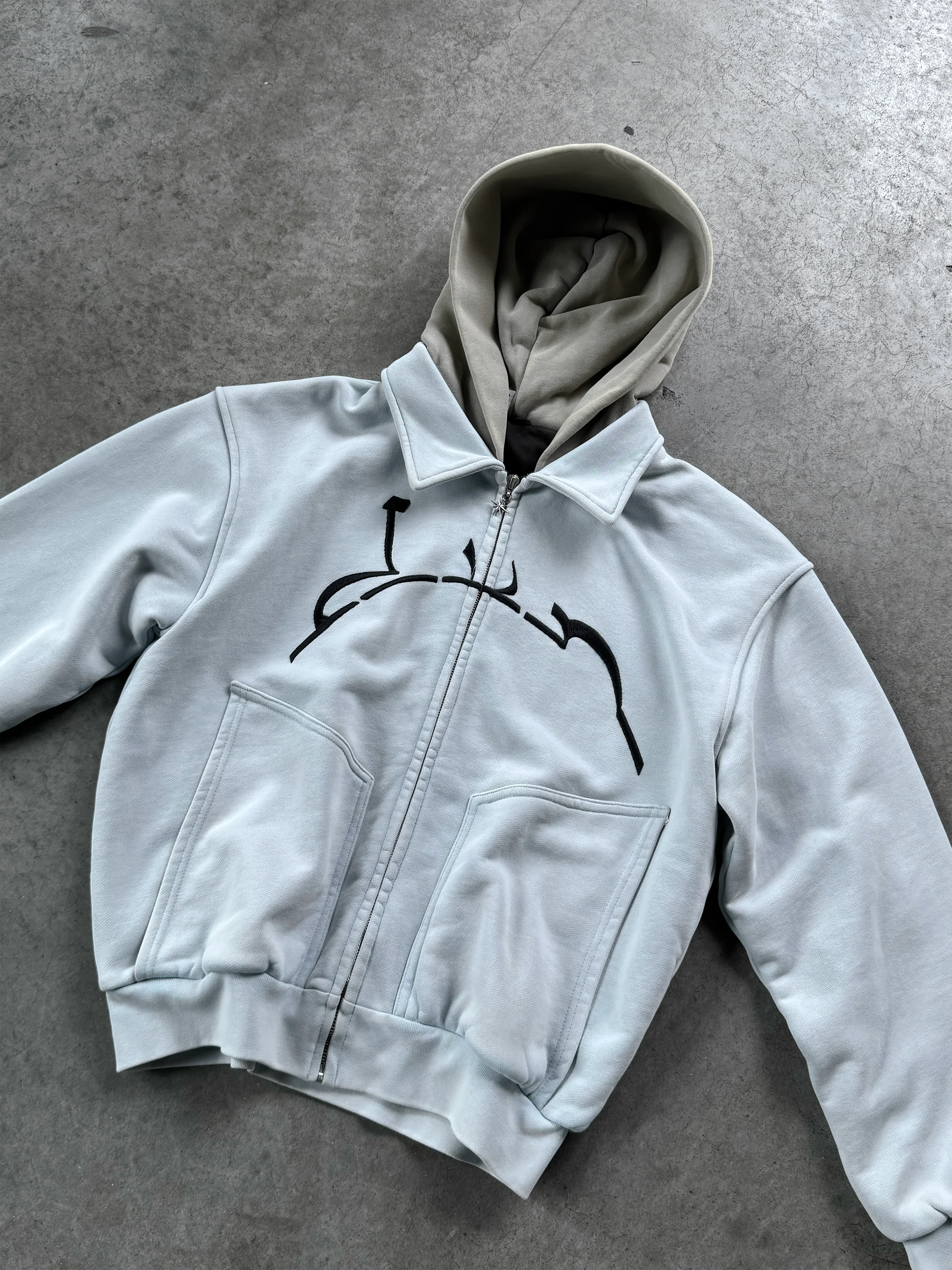 ARCHIVE-BLUE HOODED ZIP JACKET - Image 5