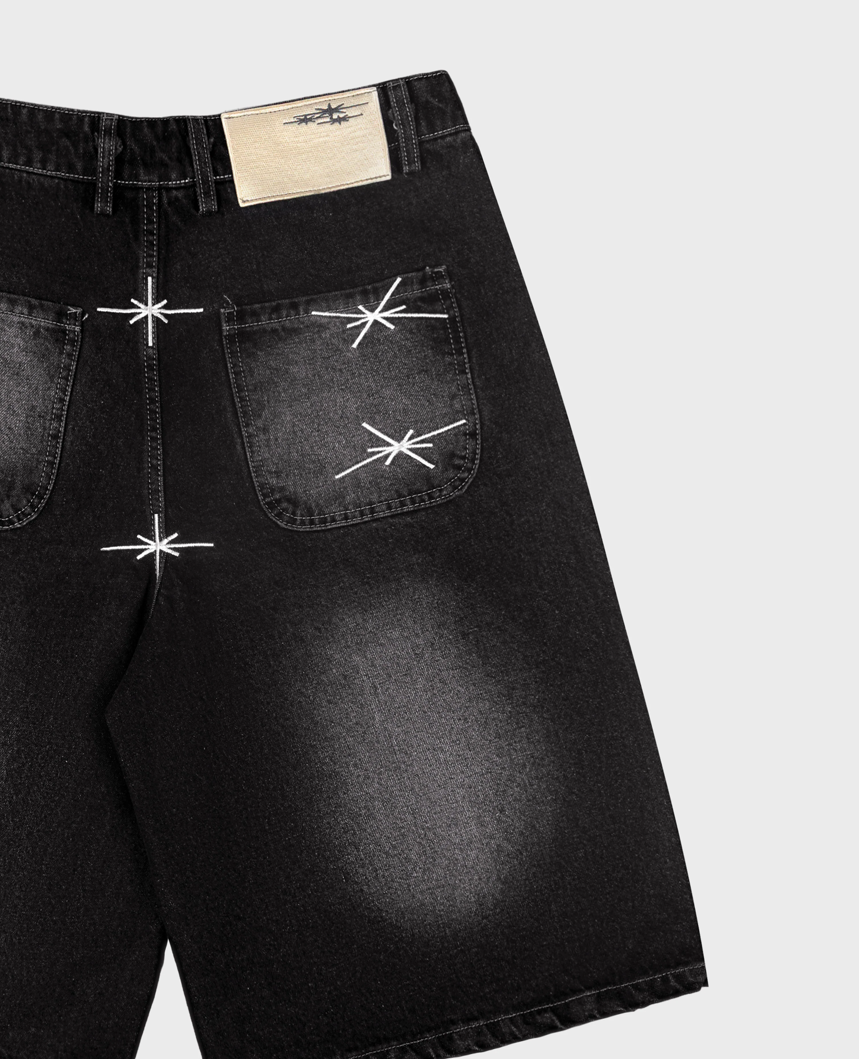 WASHED BLACK DENIM JORT - Image 6