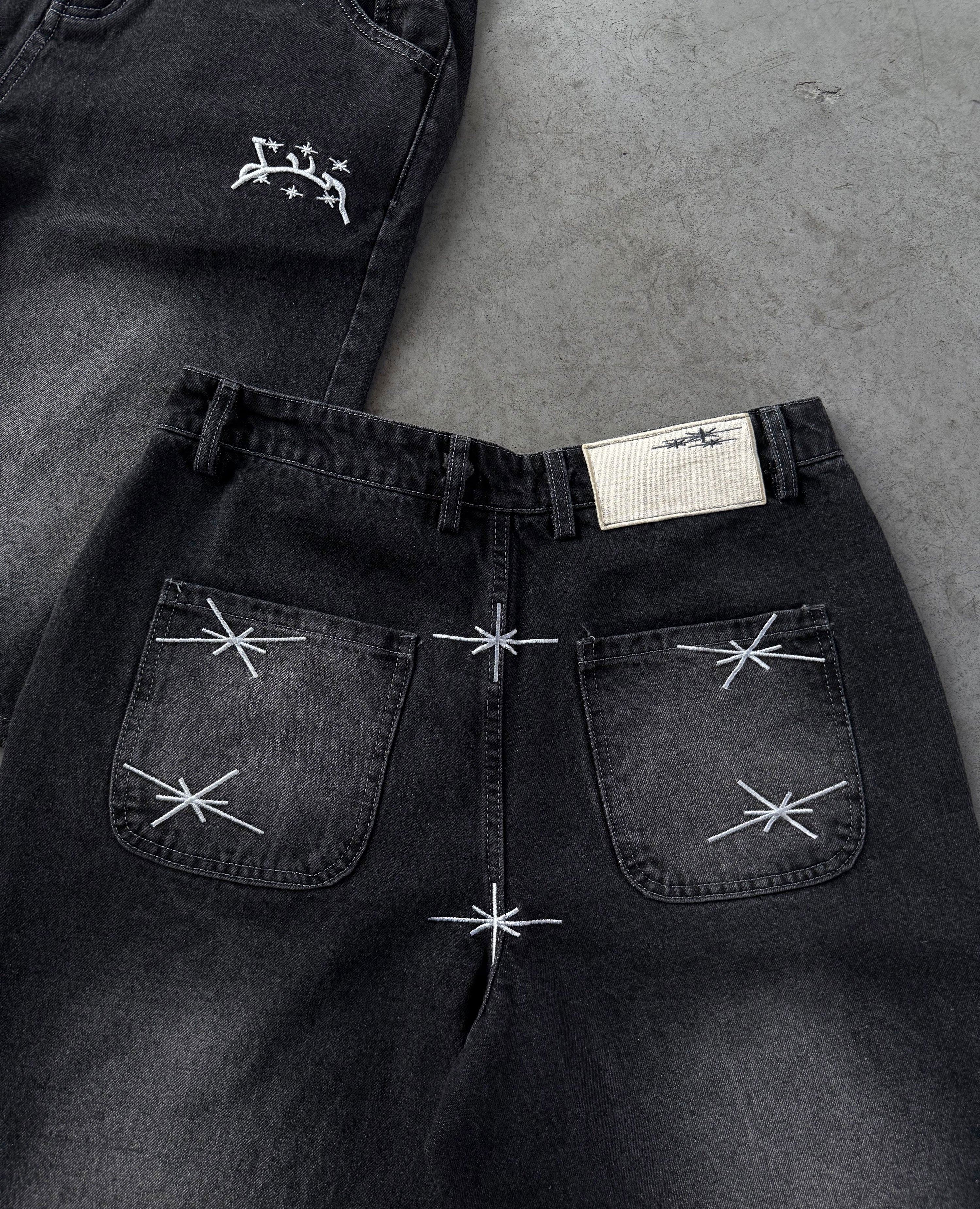 WASHED BLACK DENIM JORT - Image 9