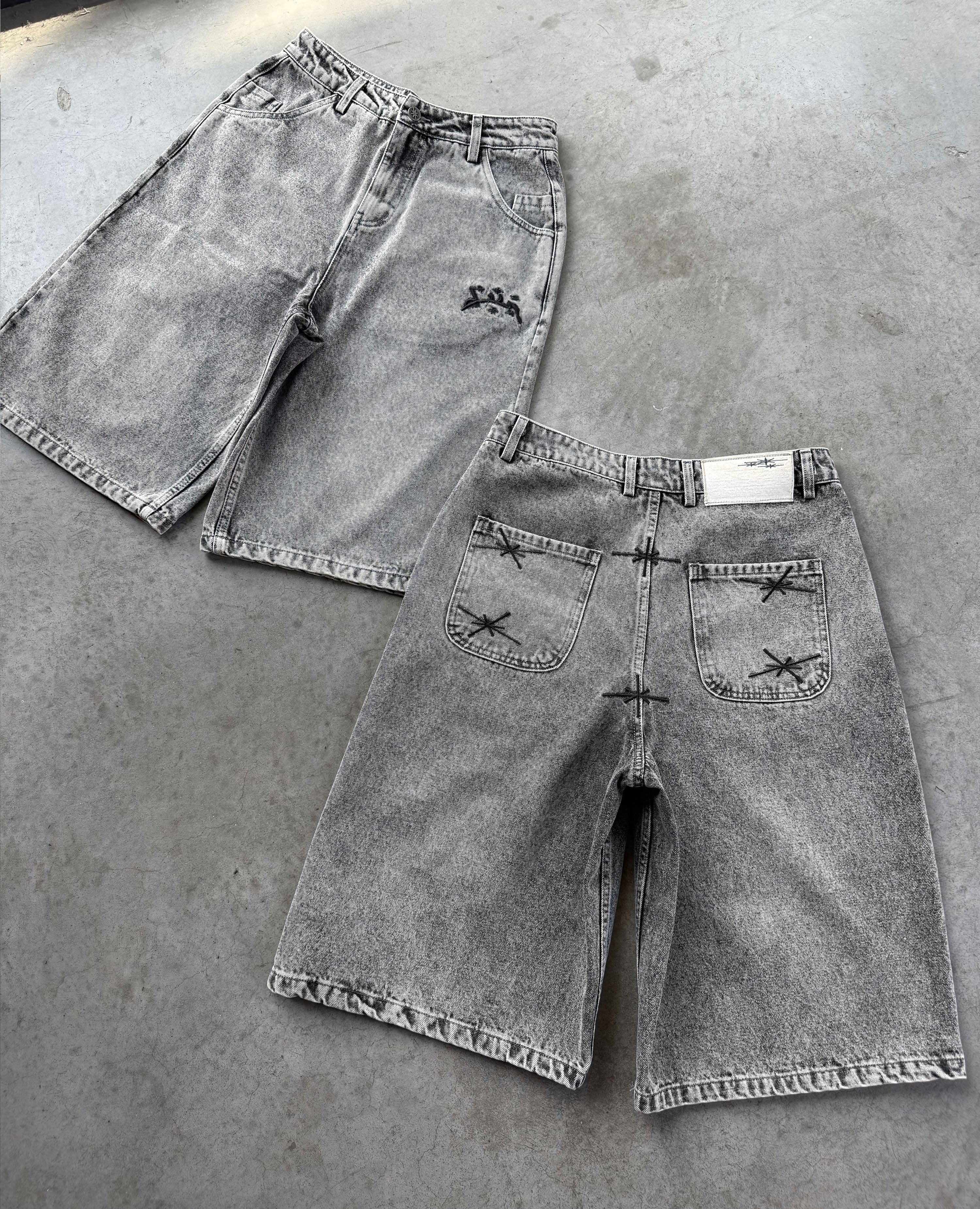 GREY DENIM JORT - Image 5