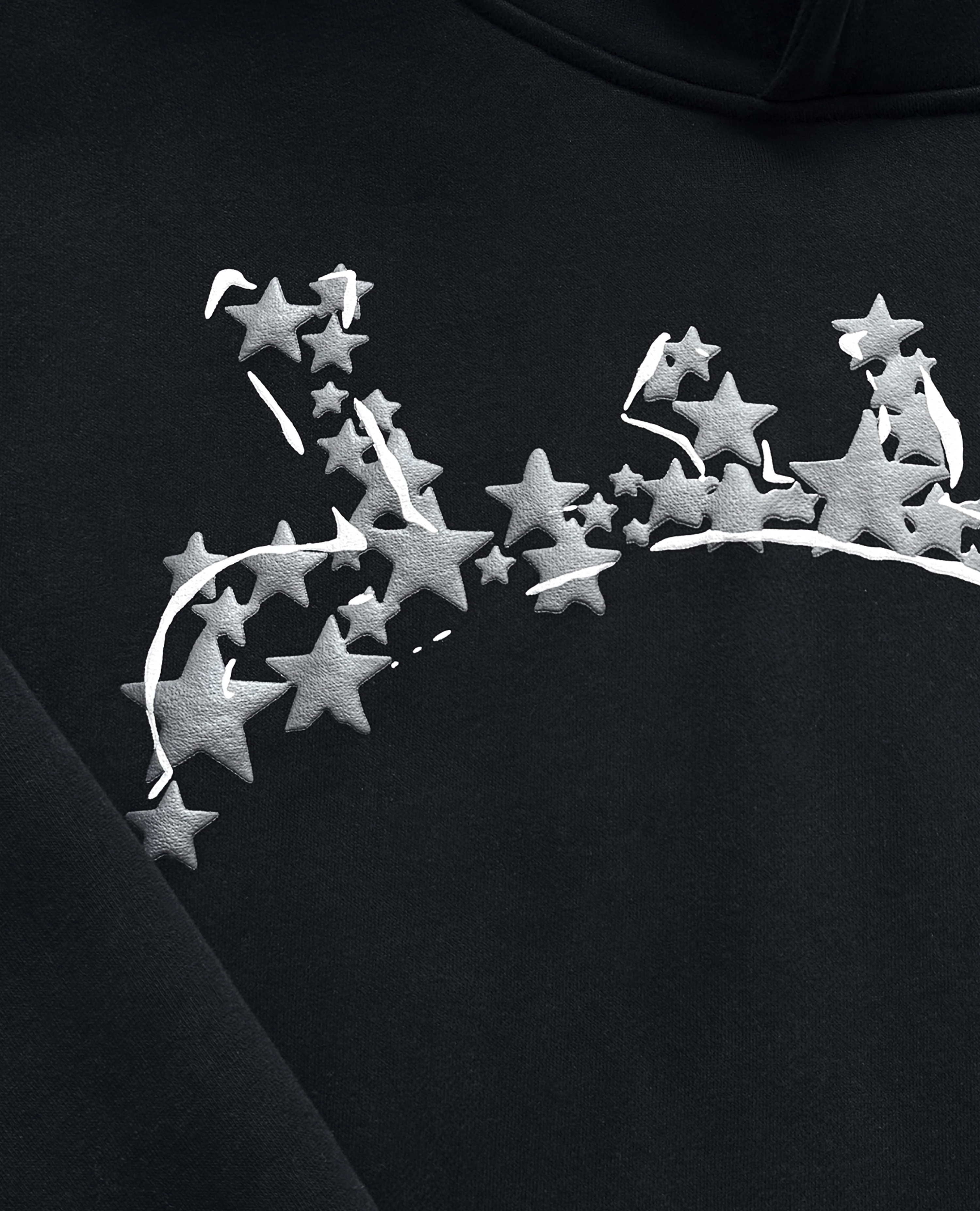 BLACK PUFF STARS HOODIES - Image 2