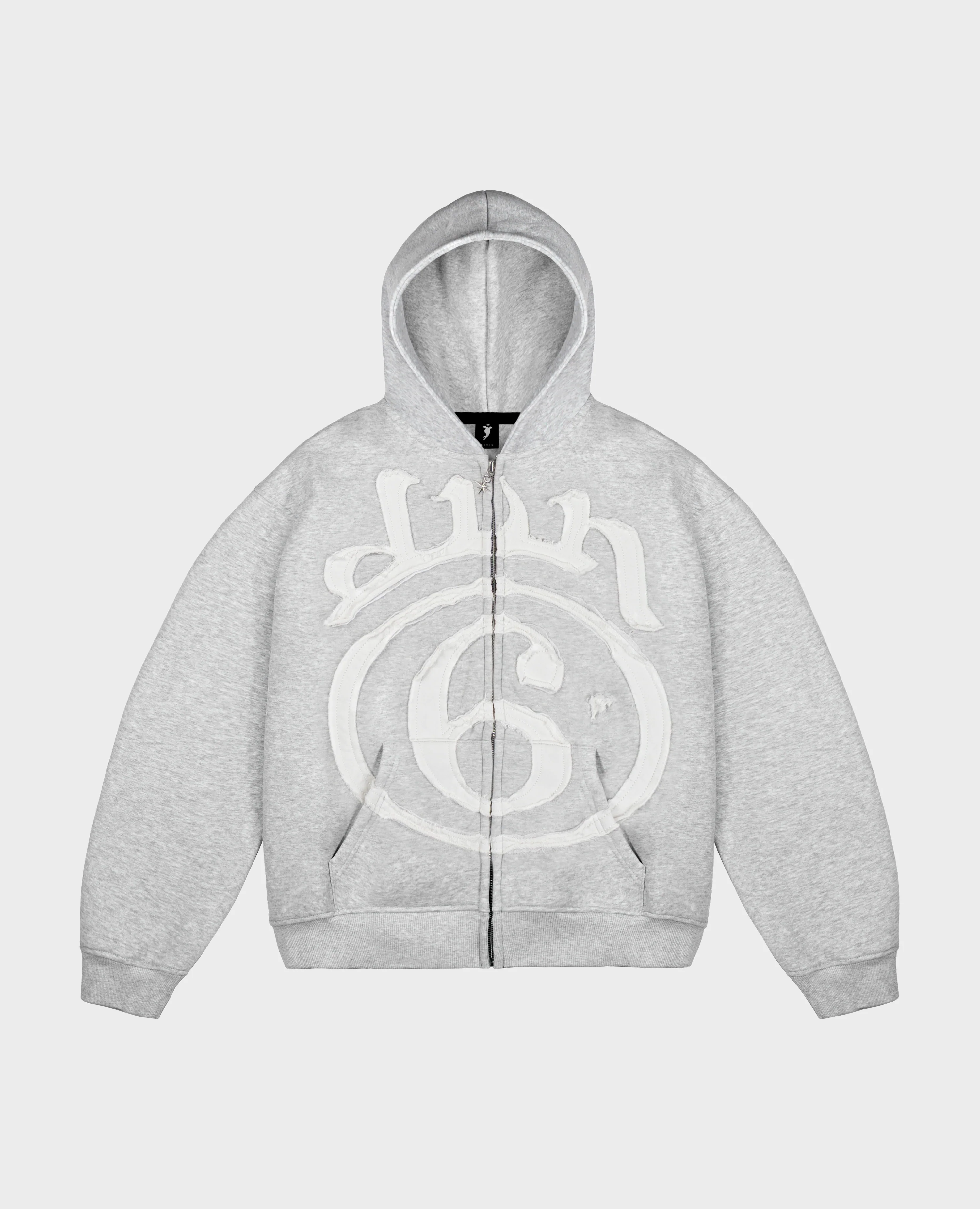 GREY 6STARS PATCH ZIP