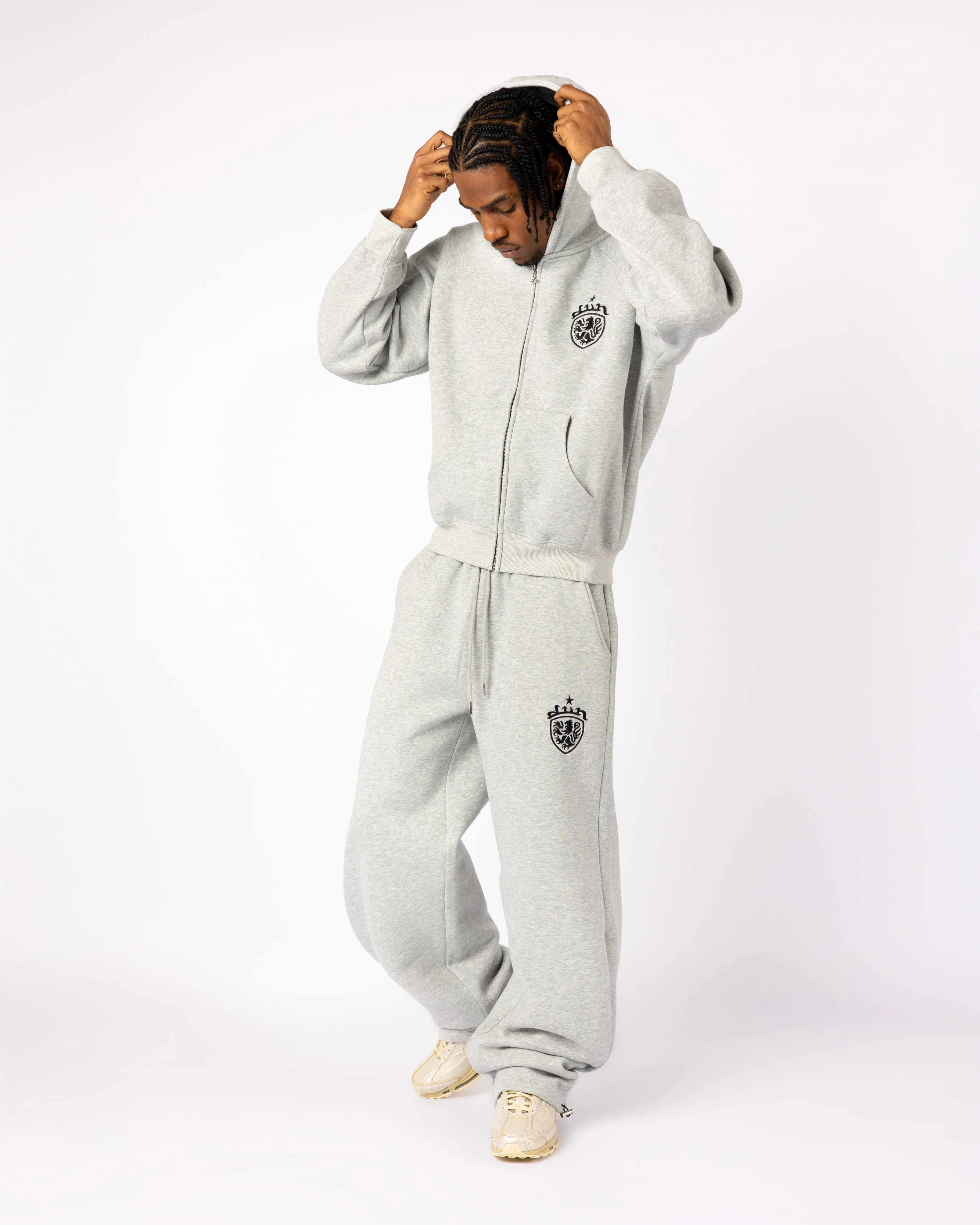 GREY COA EMBROIDERY JOGGERS - Image 3