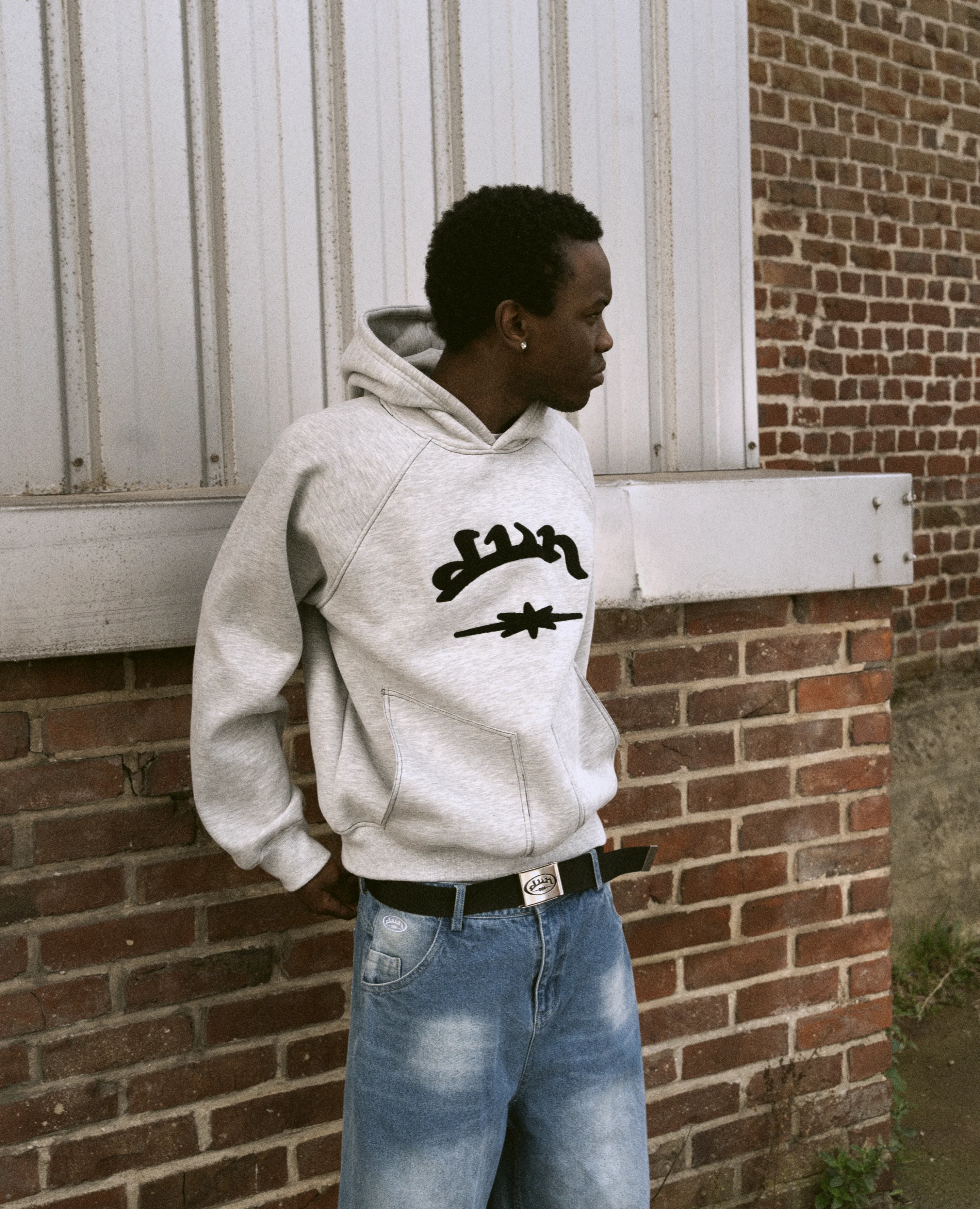 MOTTLED GREY SHARP HOODIE - Image 2