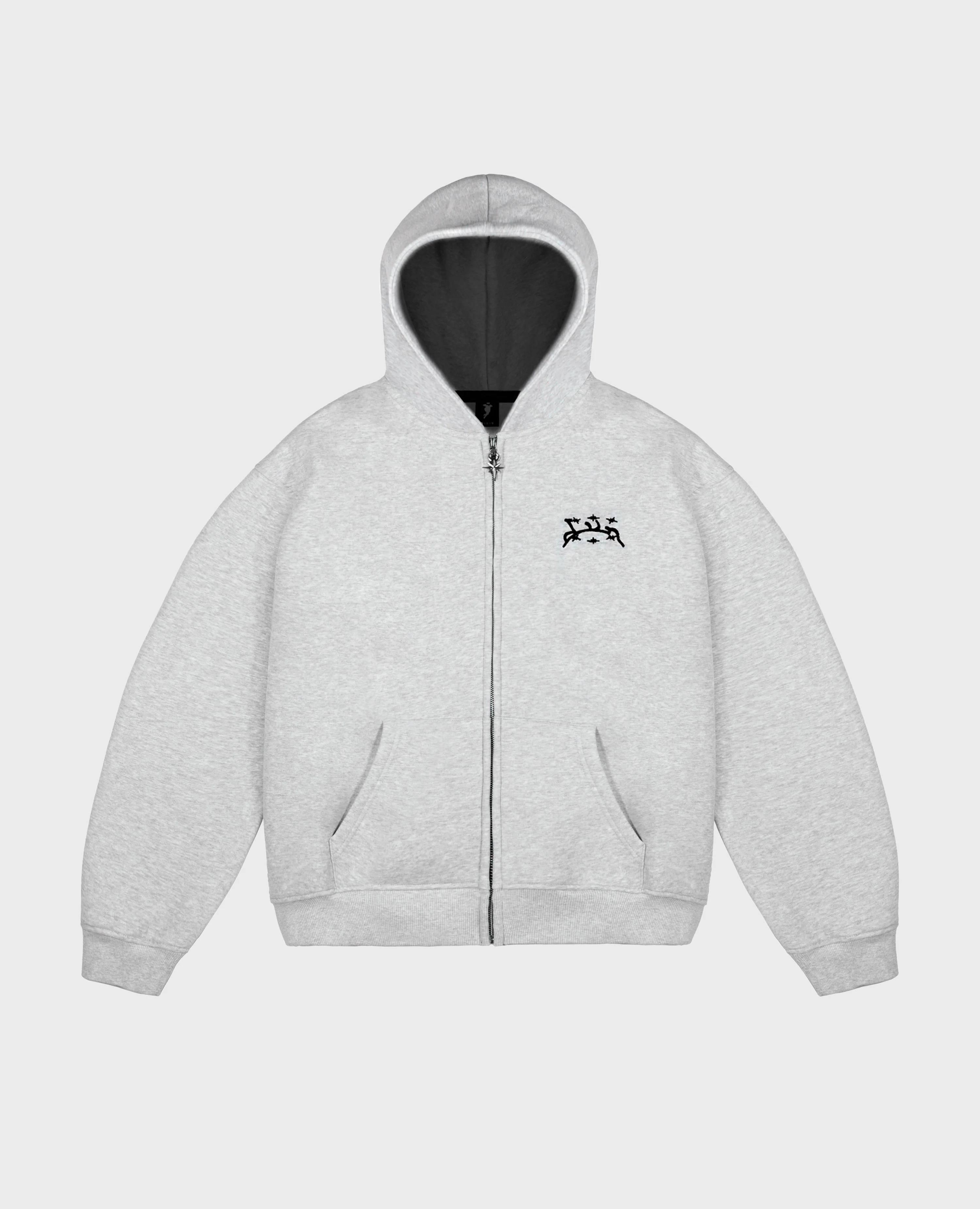 MOTTLED GREY ZIP